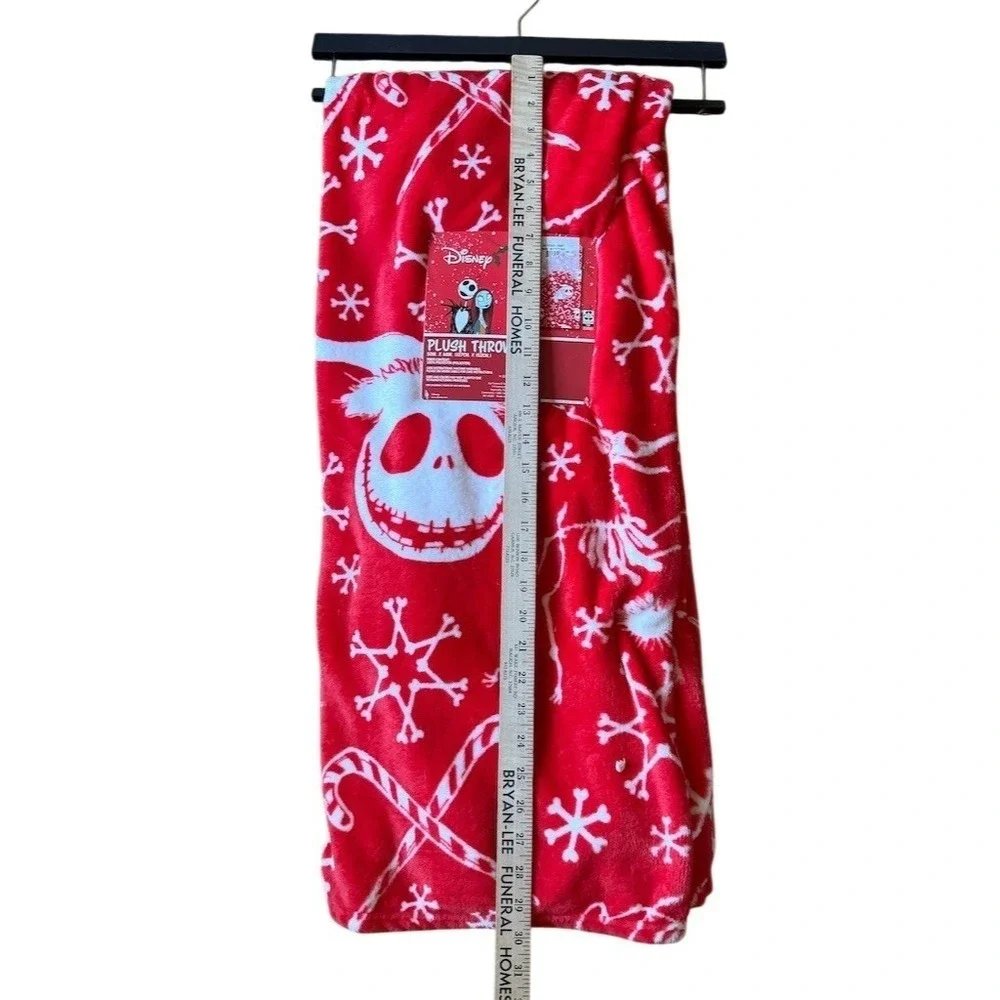 Disney Nightmare Before Christmas Throw Blanket Skellington Red 50x60 Halloween